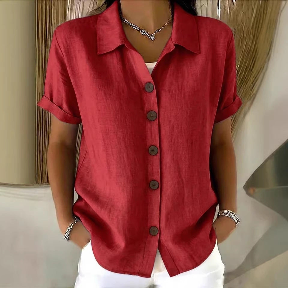 Collar short sleeved top