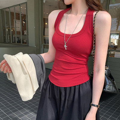Sexy Fitted Ribbed Stretch Halter Top for Women