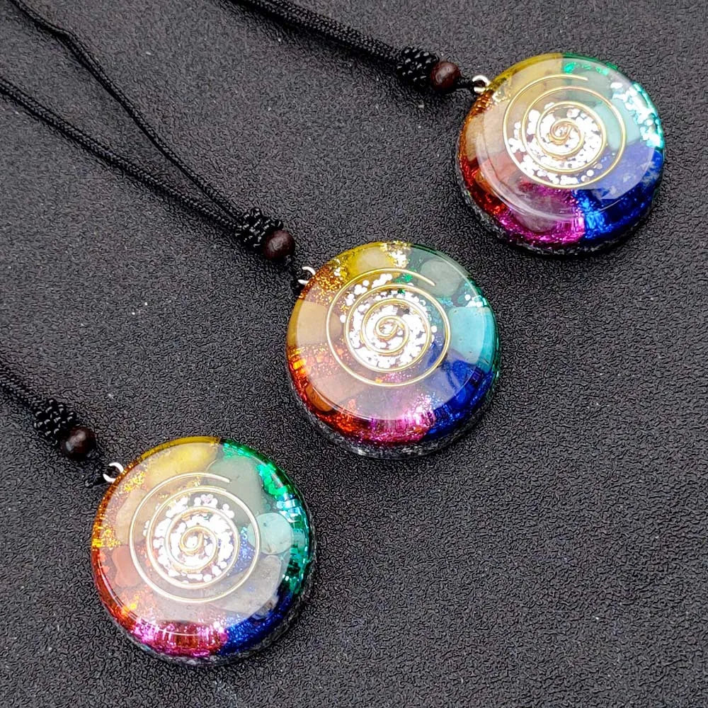 Orgonite Pendant Necklace Energy Generator Emf Protection Healing Crystal Sacred Geometry Chakra Necklaces Meditation Jewellry