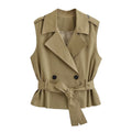 Street double breasted shoulder padded vest