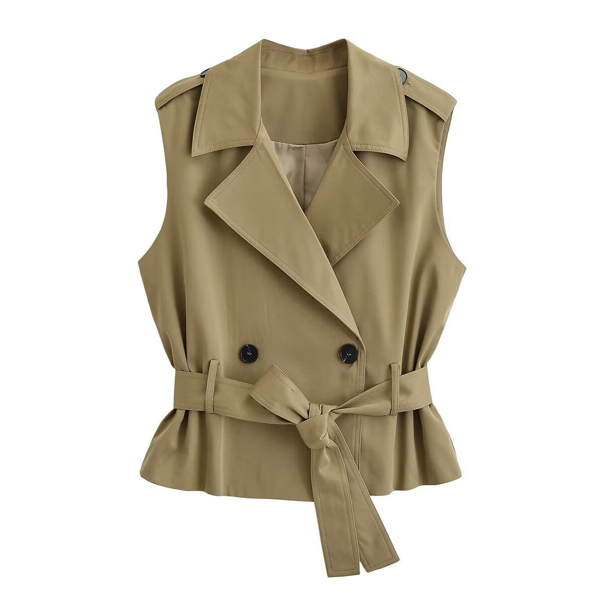 Street double breasted shoulder padded vest