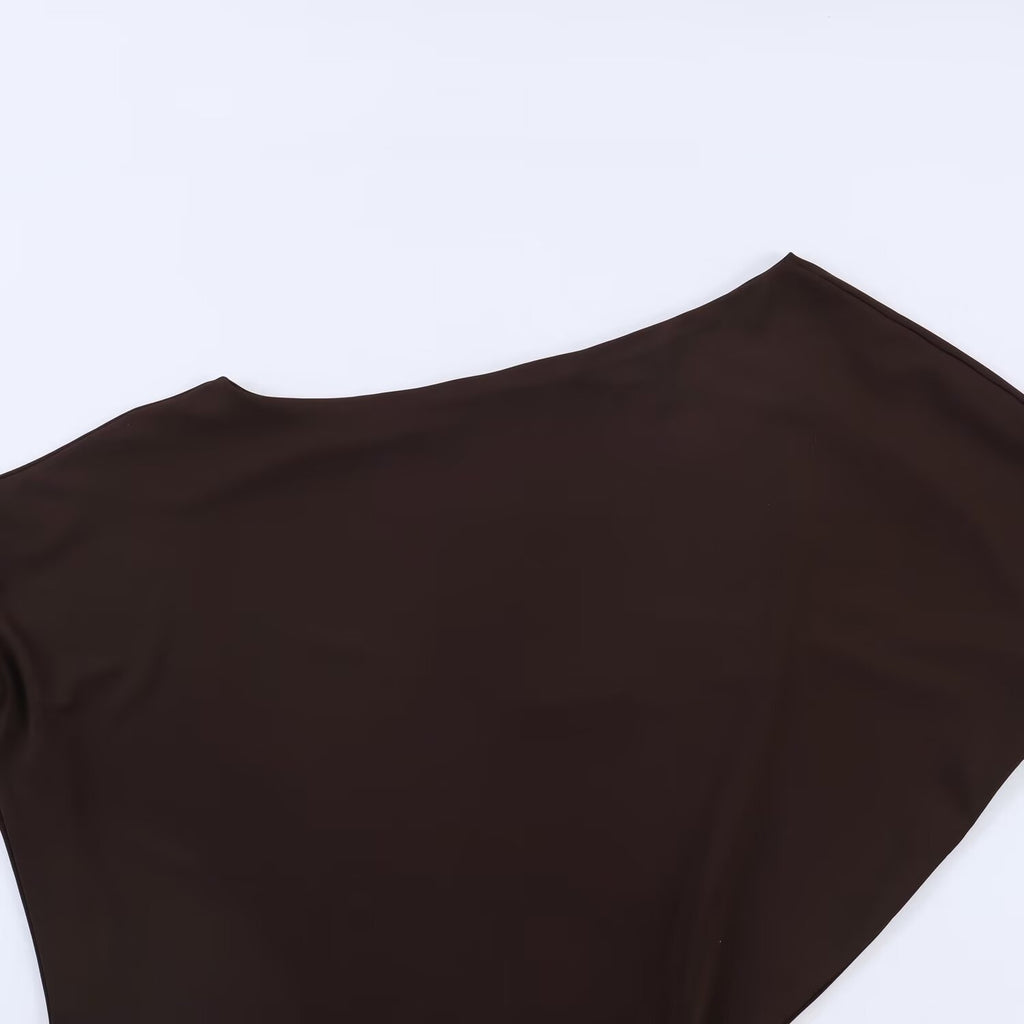 French irregular drape mini dress