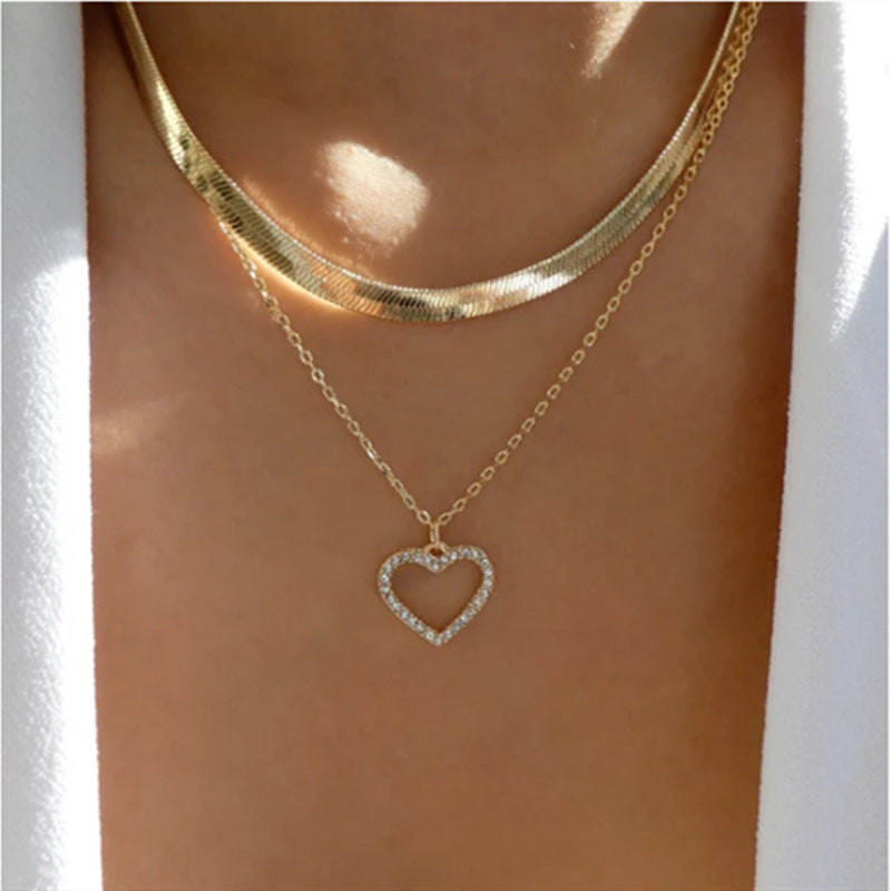 Multilayer Trend Elegant Jewelry Long Snake Chain Crystal St