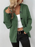 Solid color hooded single breasted sweater for women
