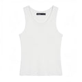 Summer sleeveless round neck ribbed top