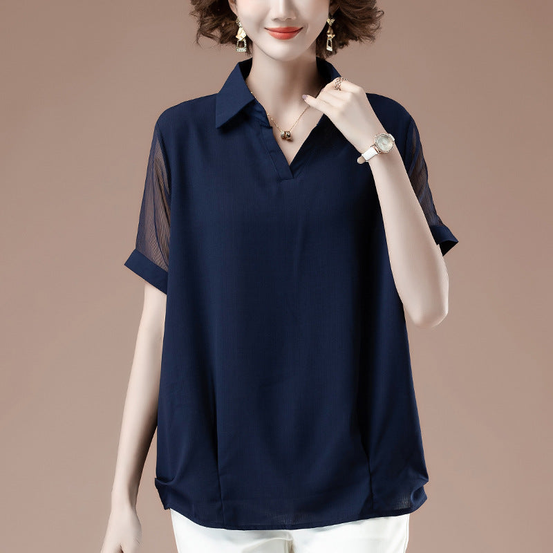 Women's collar short sleeved t-shirt