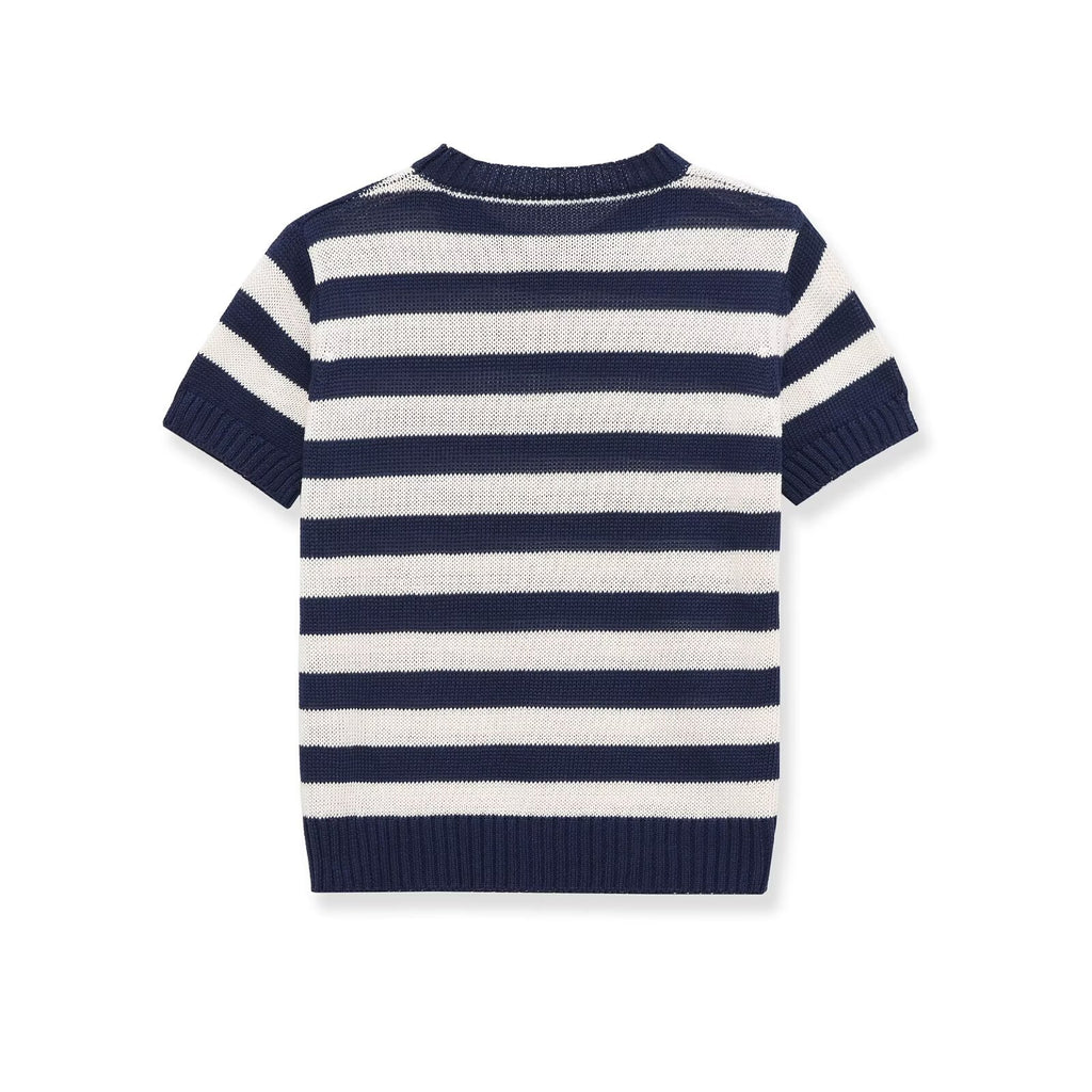 Simple round neck short sleeved casual knitted top
