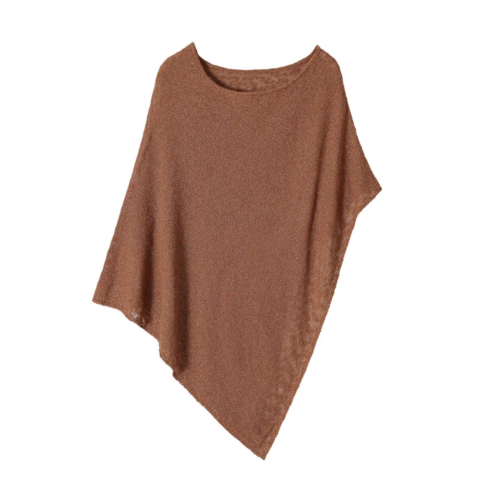 Asymmetric batched sleeve metal wire cloak top