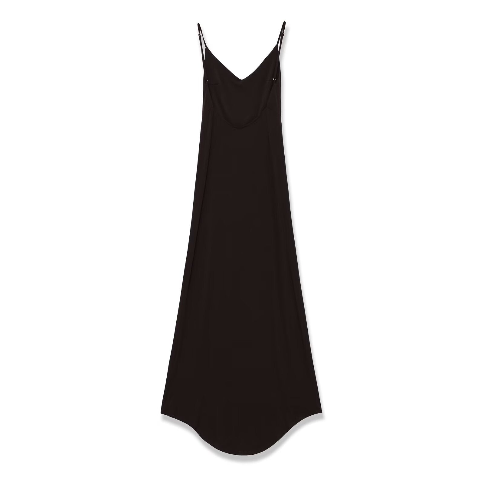 Versatile backless crepe fabric long camisole dress