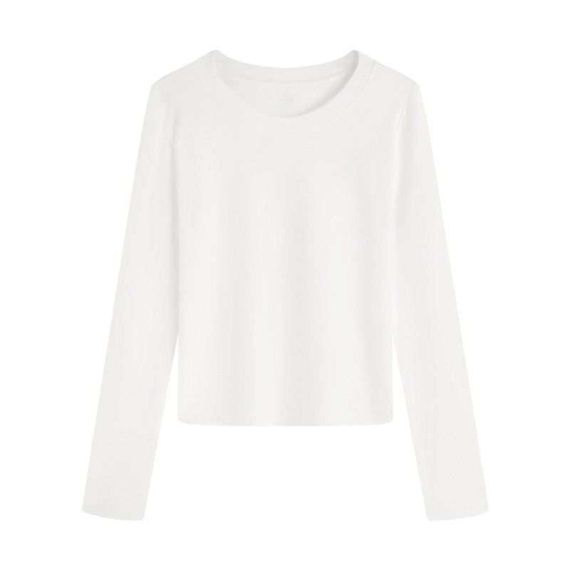 Layered Slim Fit Round Neck Versatile T-Shirt for Women
