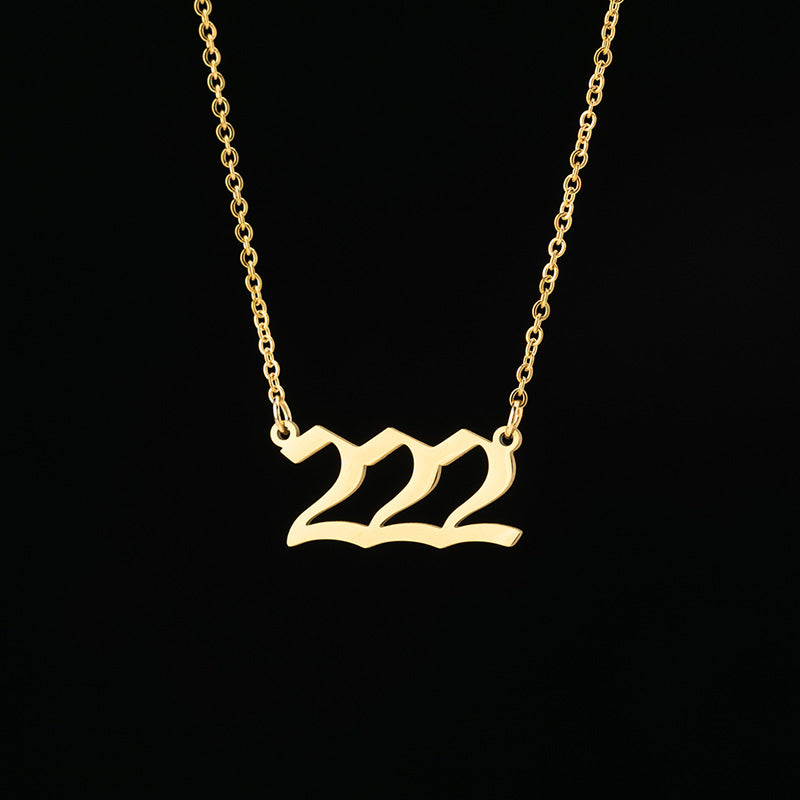 Personalized Angel Number 111-999 Stainless Steel Non Fading Pendant Necklace