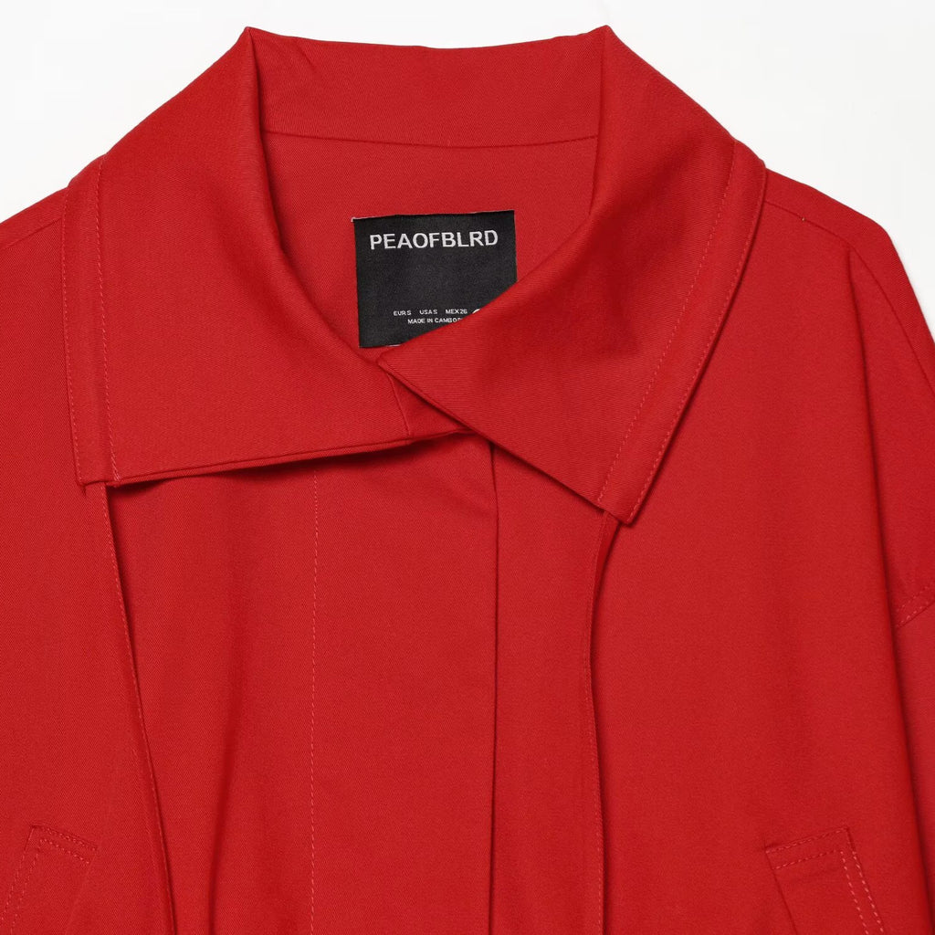 Long sleeved high neck with waistband jacket