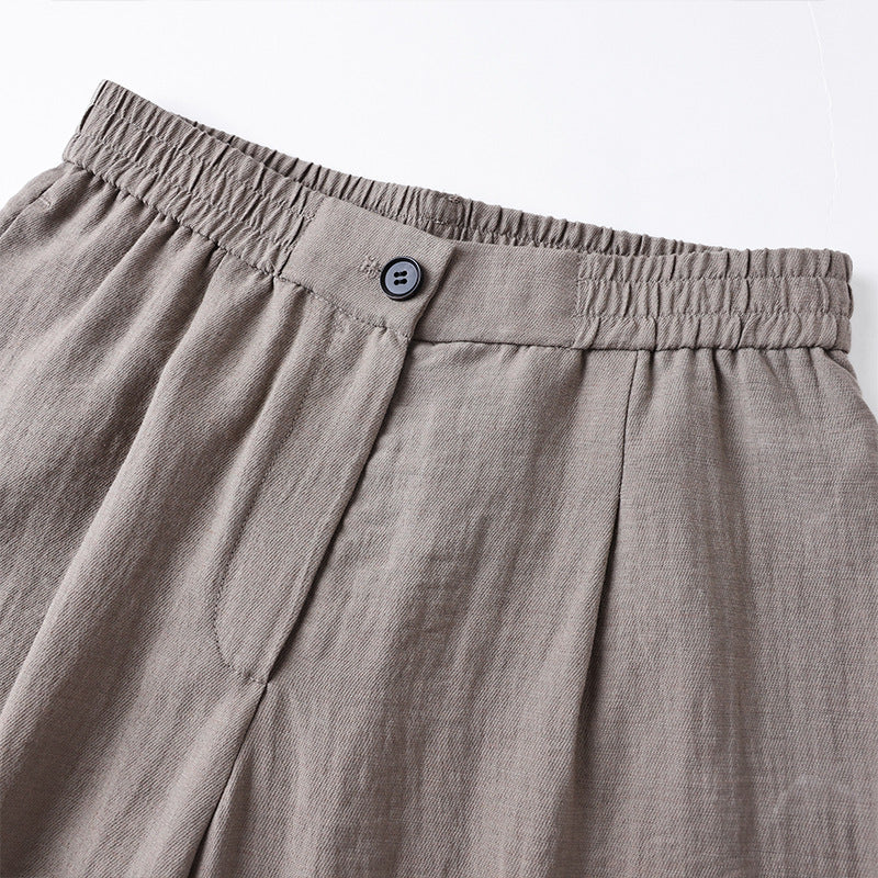 RelaxedLightweight Wide-Leg Pants for Women, High-Waisted Straight Leg Loose Casual Long Trousers