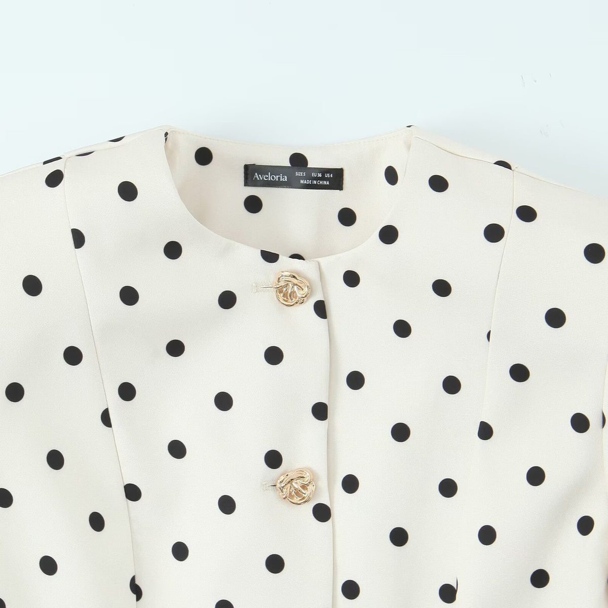 Style Women's Single-Button Polka Dot Irregular Button Coat