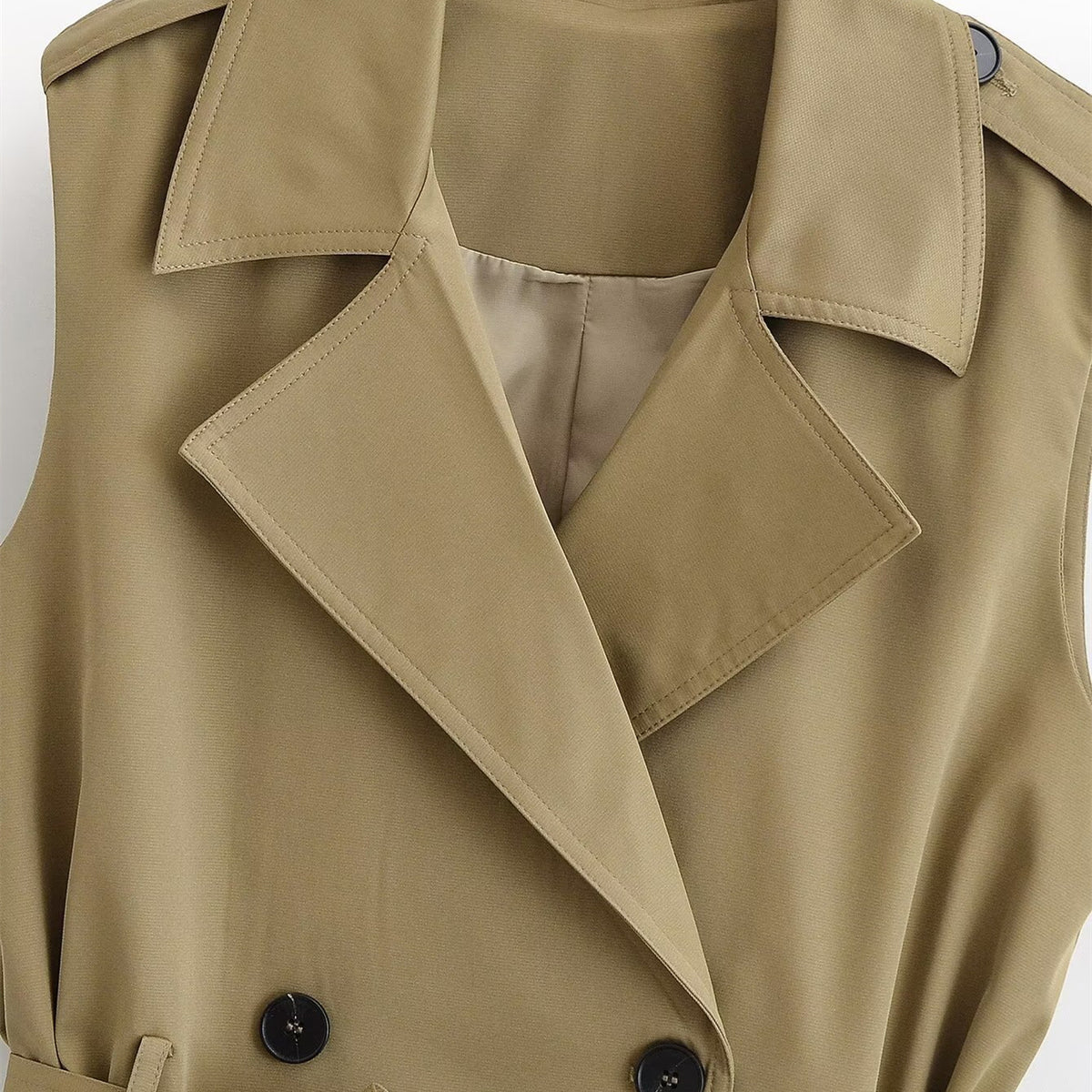Street double breasted shoulder padded vest
