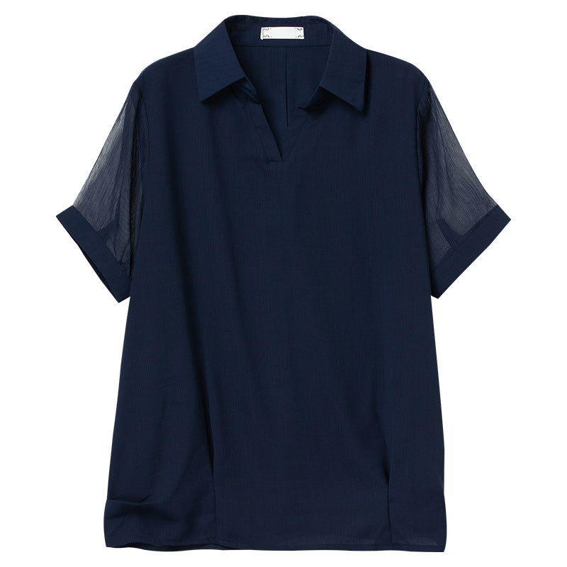 Women's collar short sleeved t-shirt