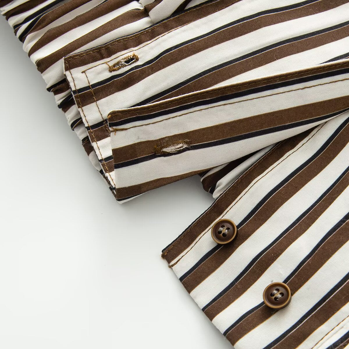 Stylish Stripe Pilot Jacket Shirt for Women, Long Sleeve