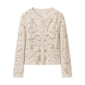 Hollow hook flower short knitted cardigan jacket